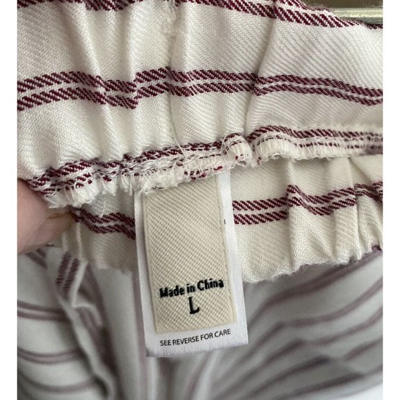 E D Long Sleeves/Long Legs Ticking Striped Sz L Men Pajamas Hi Lo Drawstring EUC - Picture 9 of 13